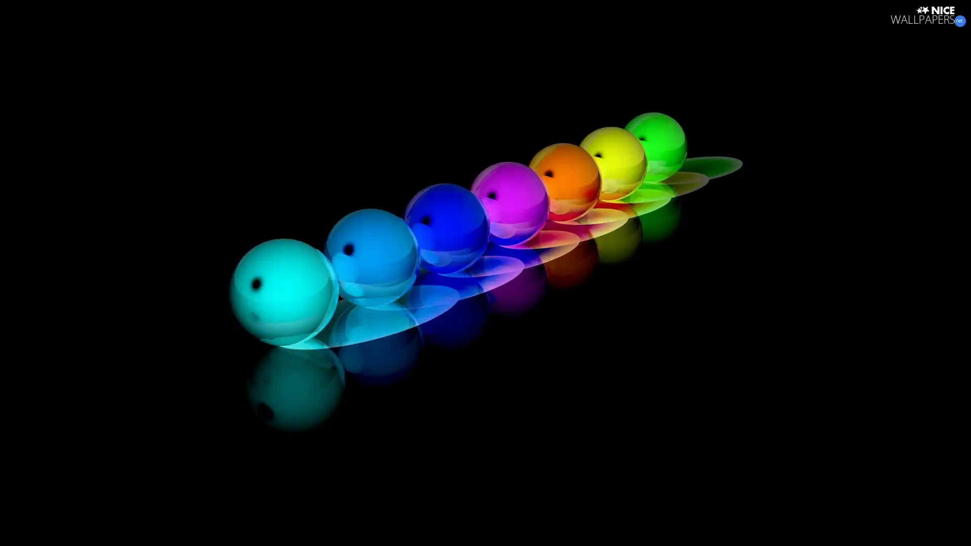 balls, line, Colorful
