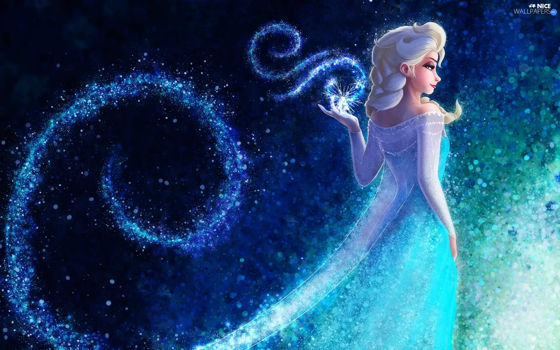 Frozen, story, Elsa, blue background, form, Frozen