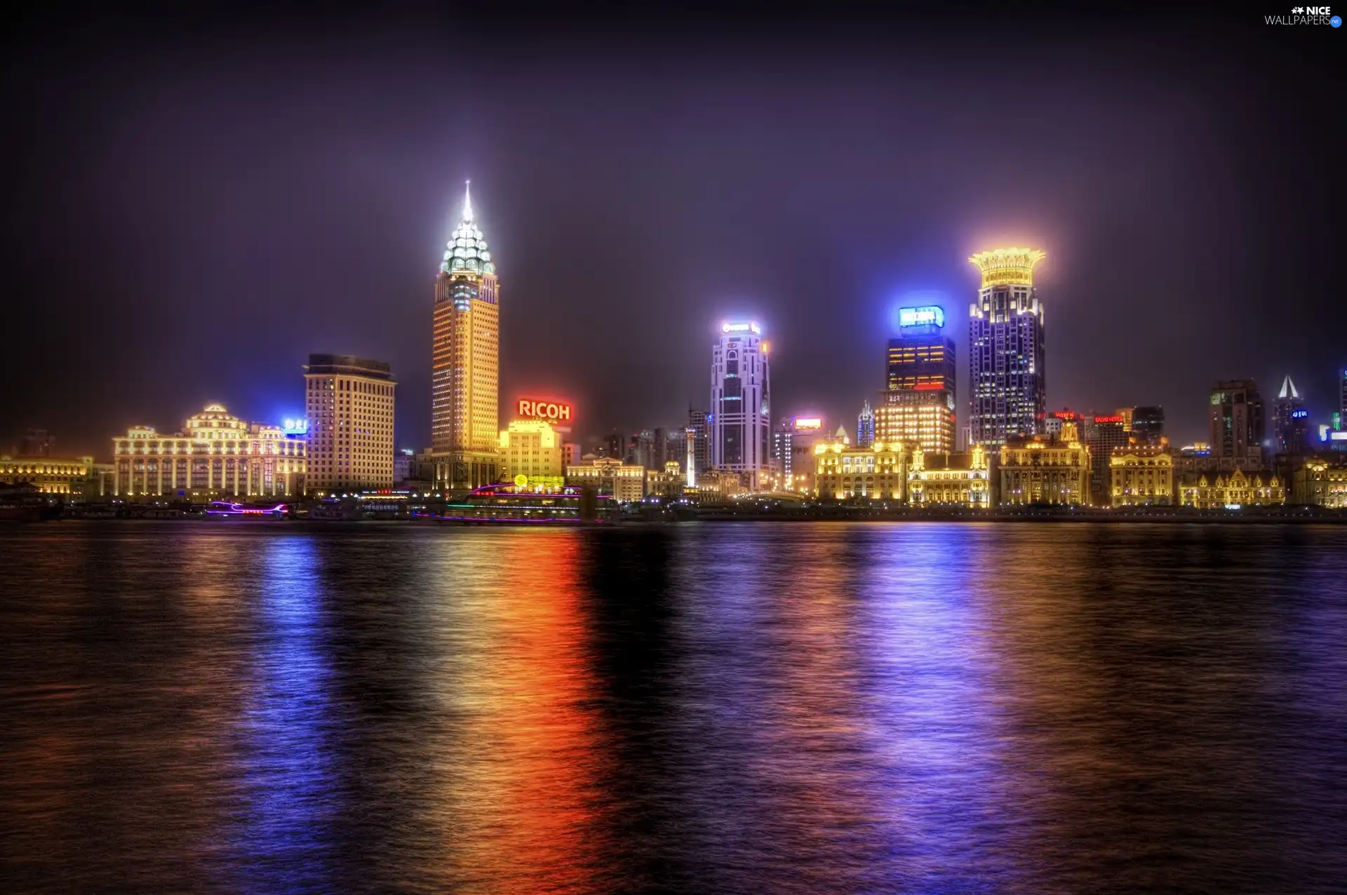 China, Night, Szanghaj