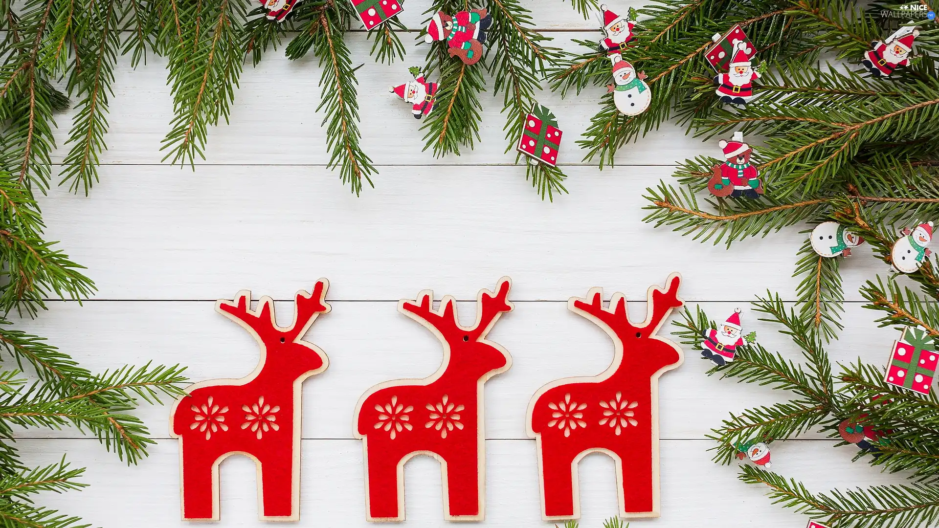 ornamentation, Christmas, deer, Twigs, Three
