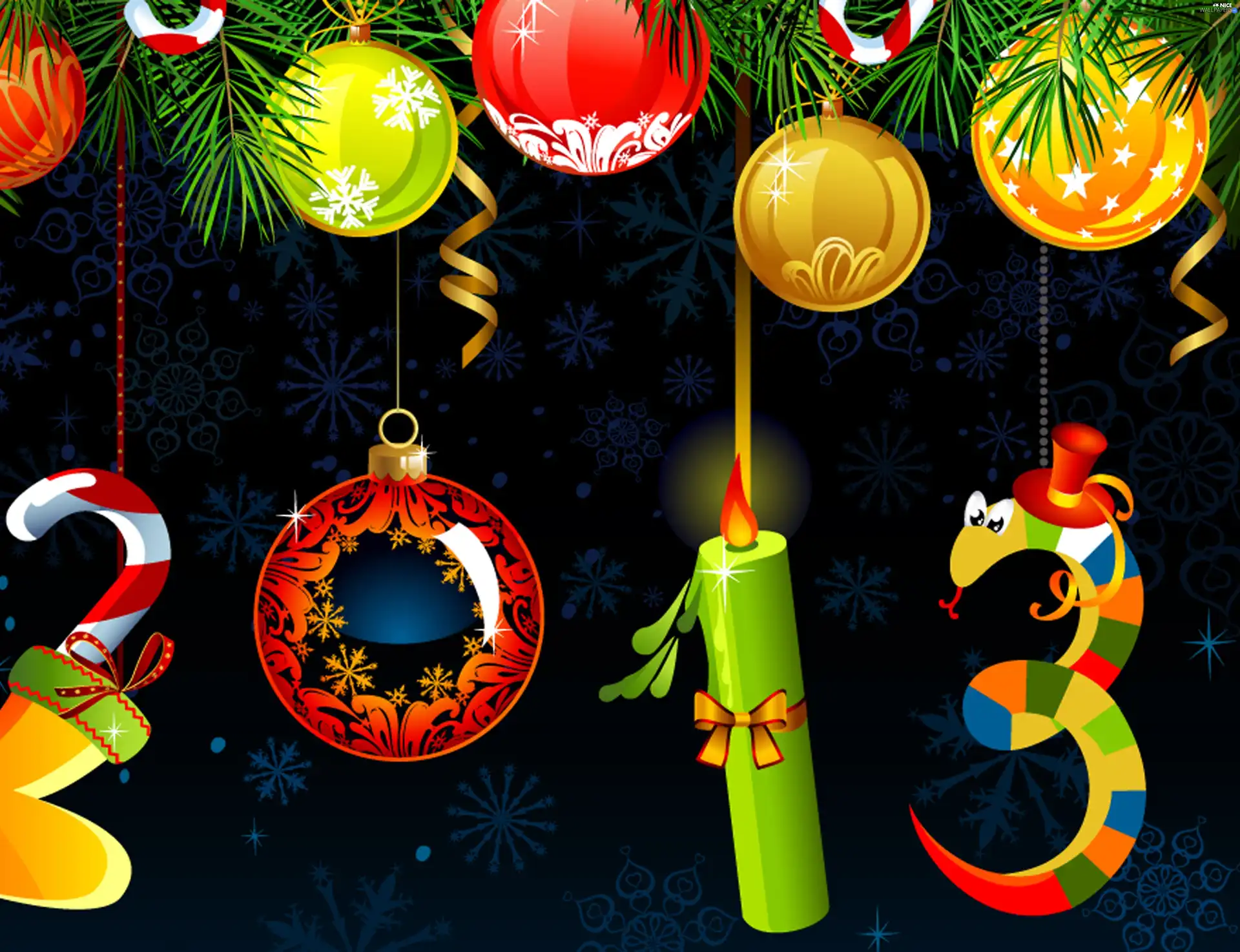 Christmas, ornamentation, Coloured, date, New Year