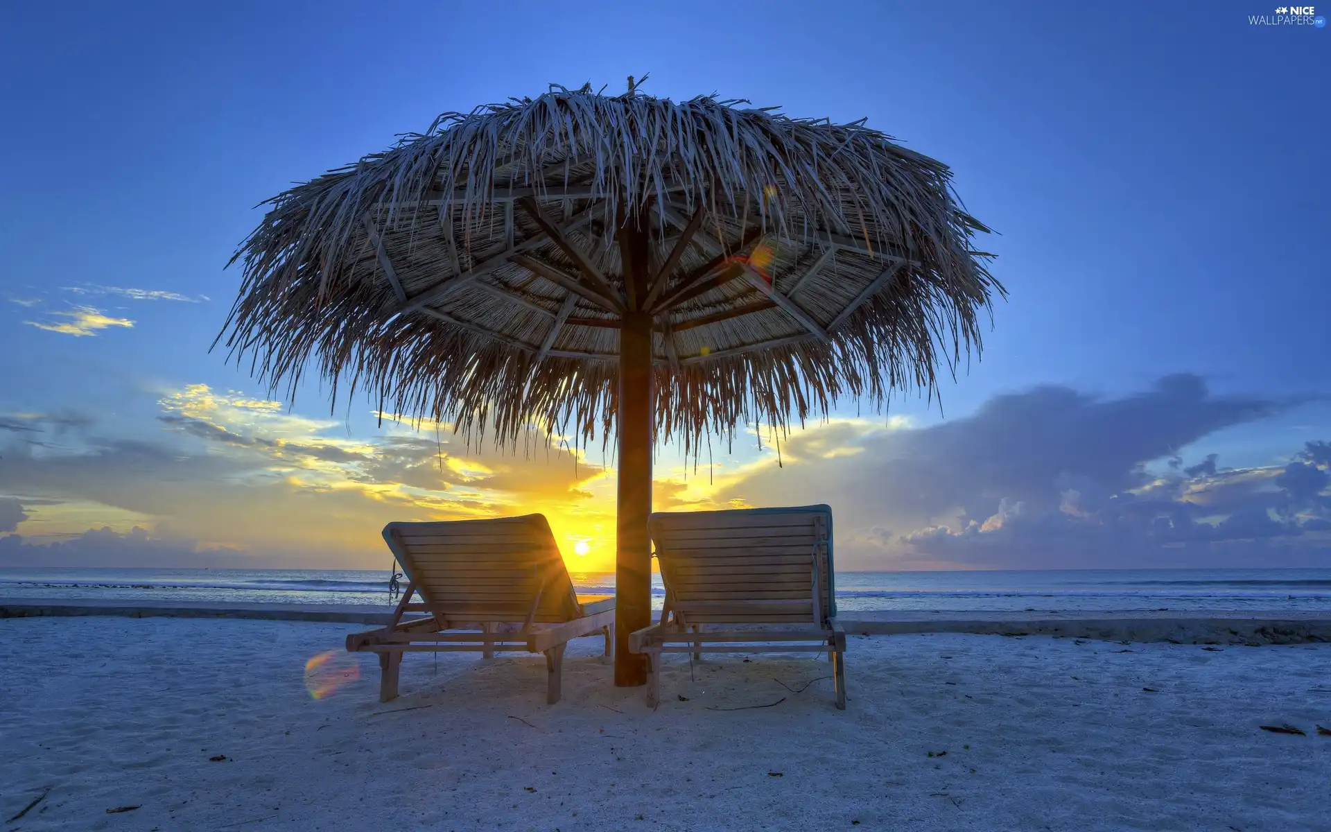 sea, Umbrella, sun, deck chair, Beaches, west, holiday