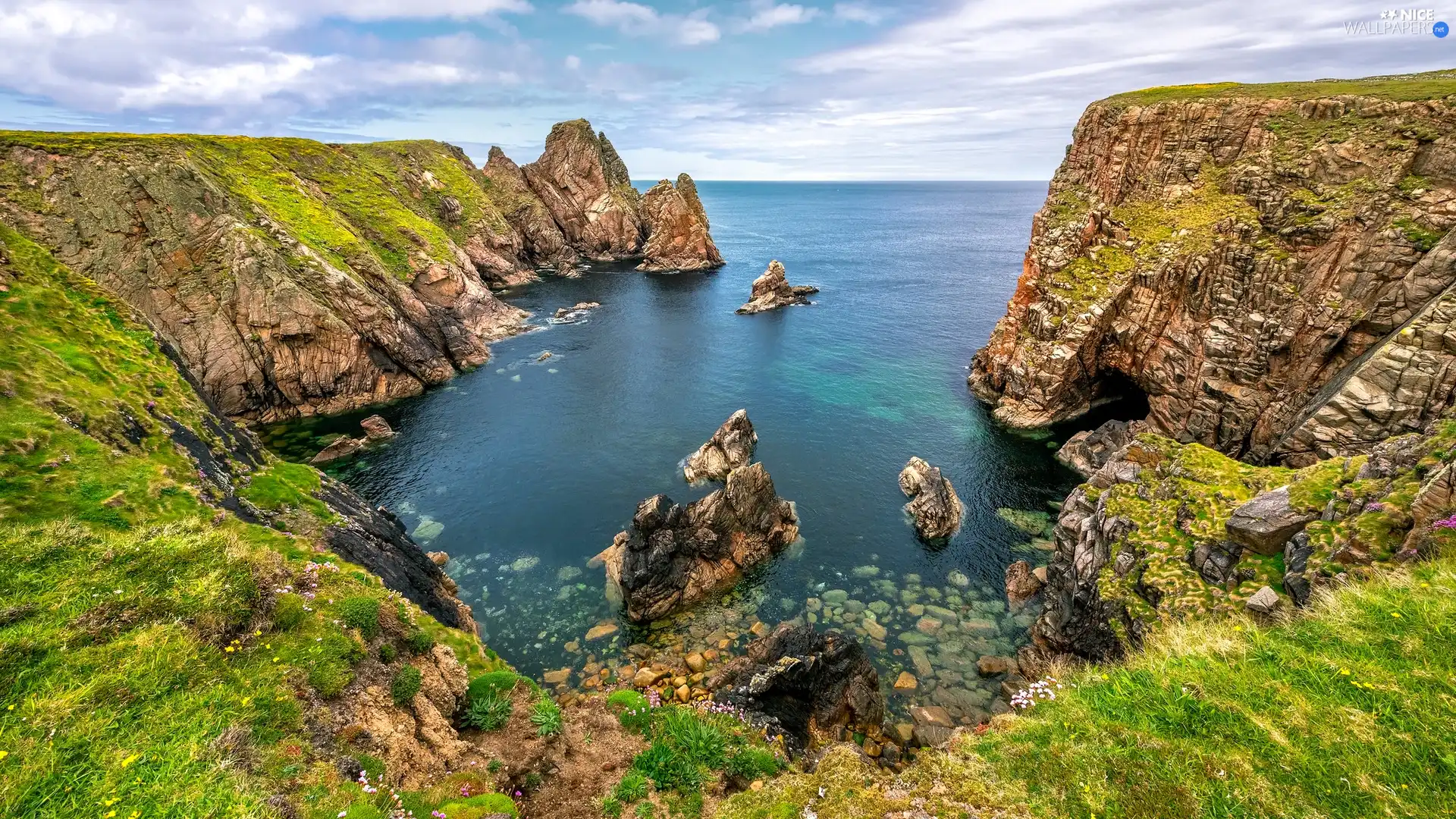 sea, Ireland, rocks, Tory Island, Coast, County Donegal