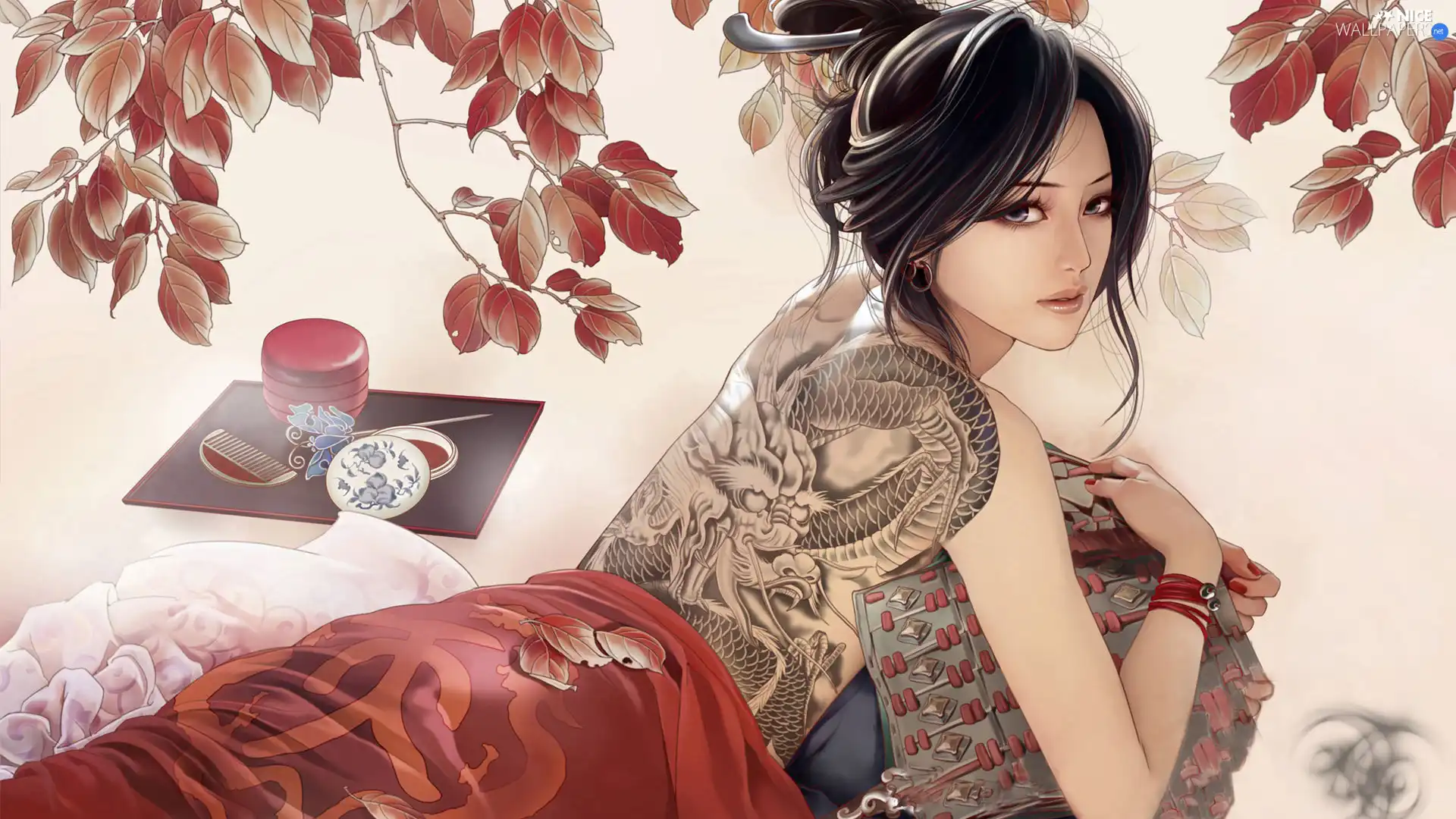 Women, Tattoo, geisha