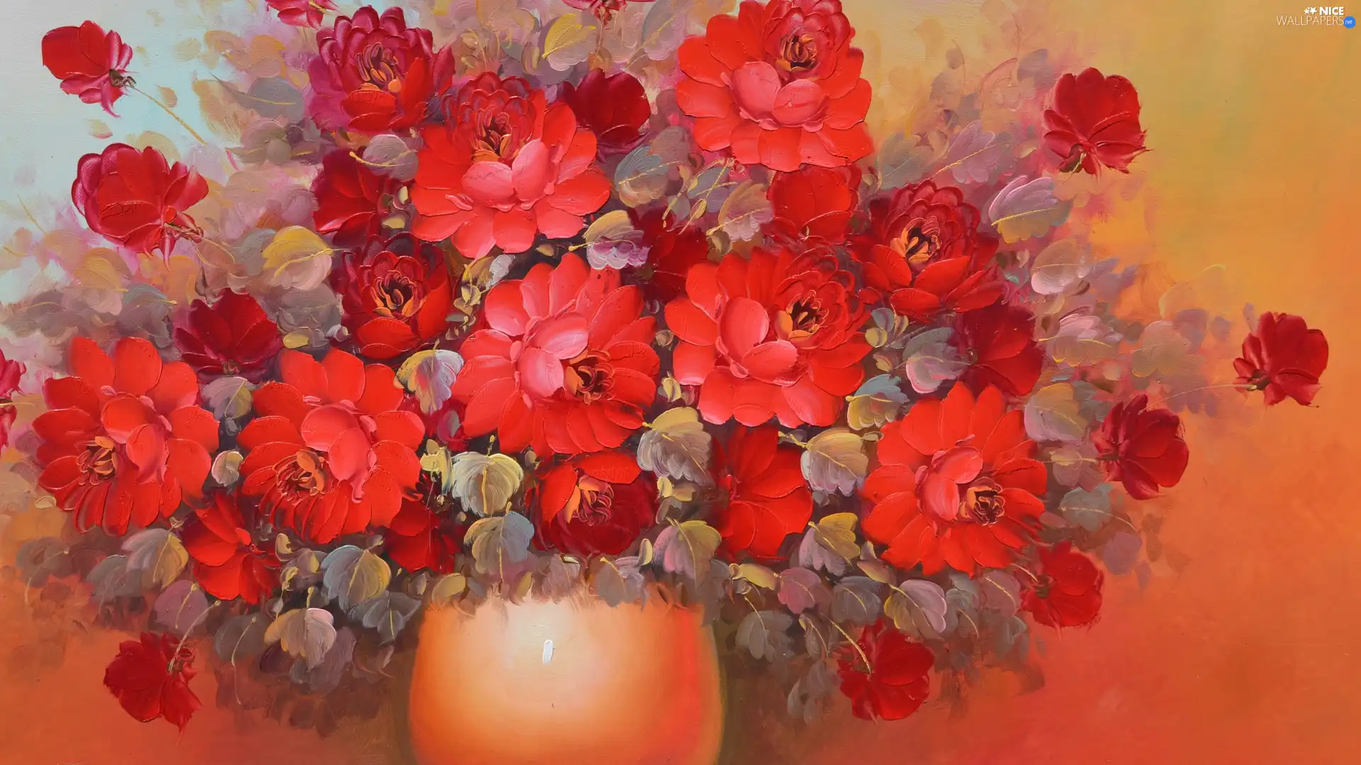 bouquet, copy, Flowers, Vase, Red, picture