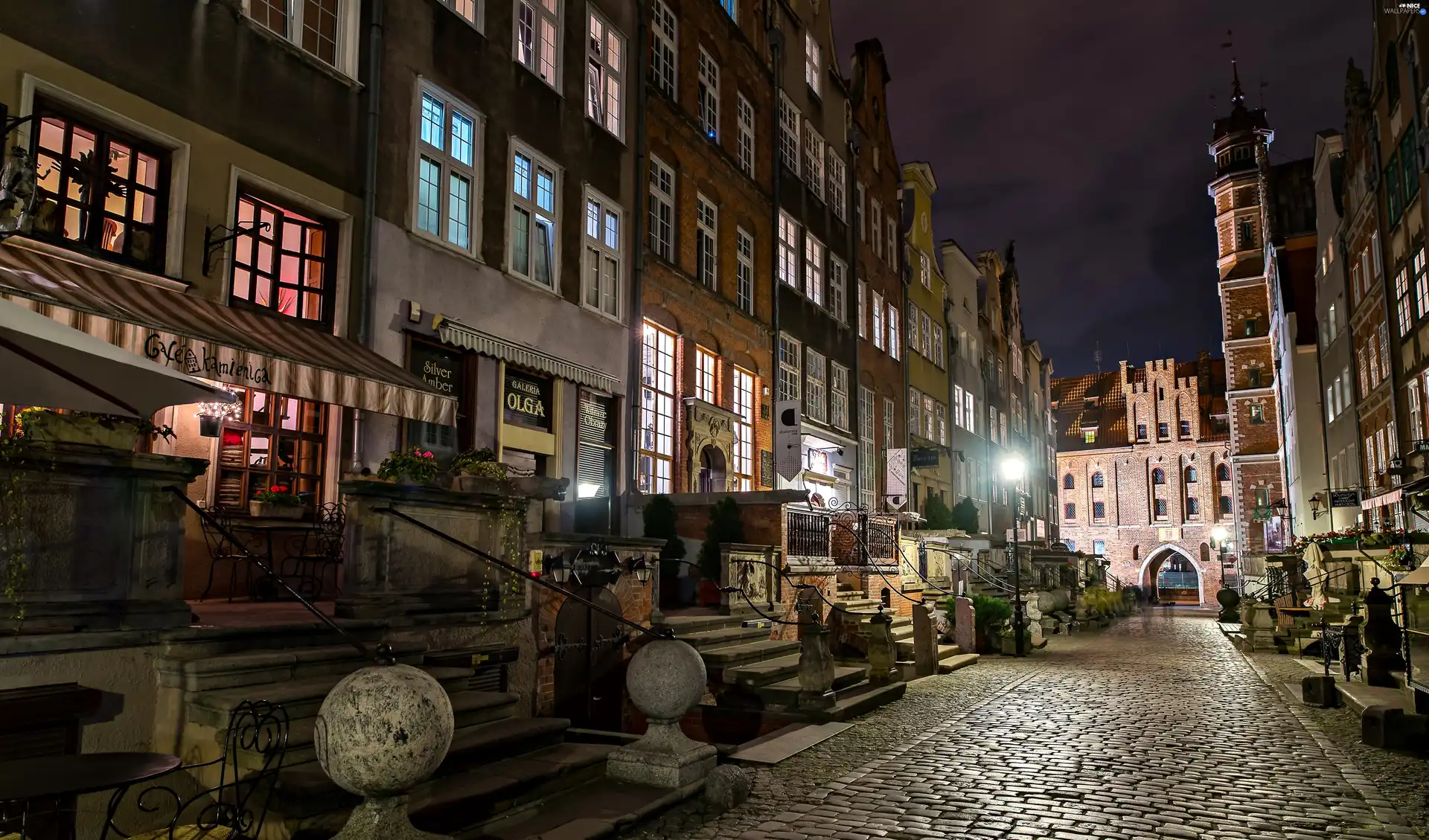 City at Night, Poland, Gdańsk