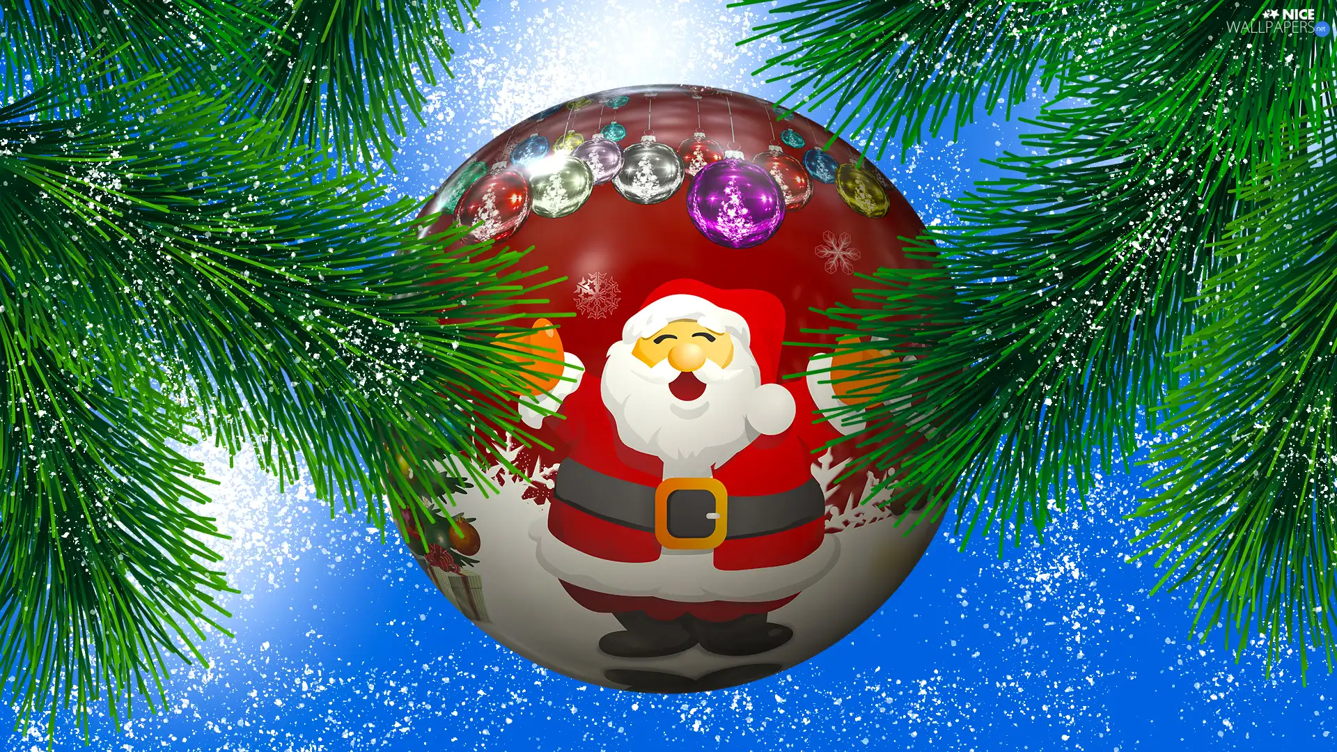 Christmas, graphics, Santa, Twigs, bauble
