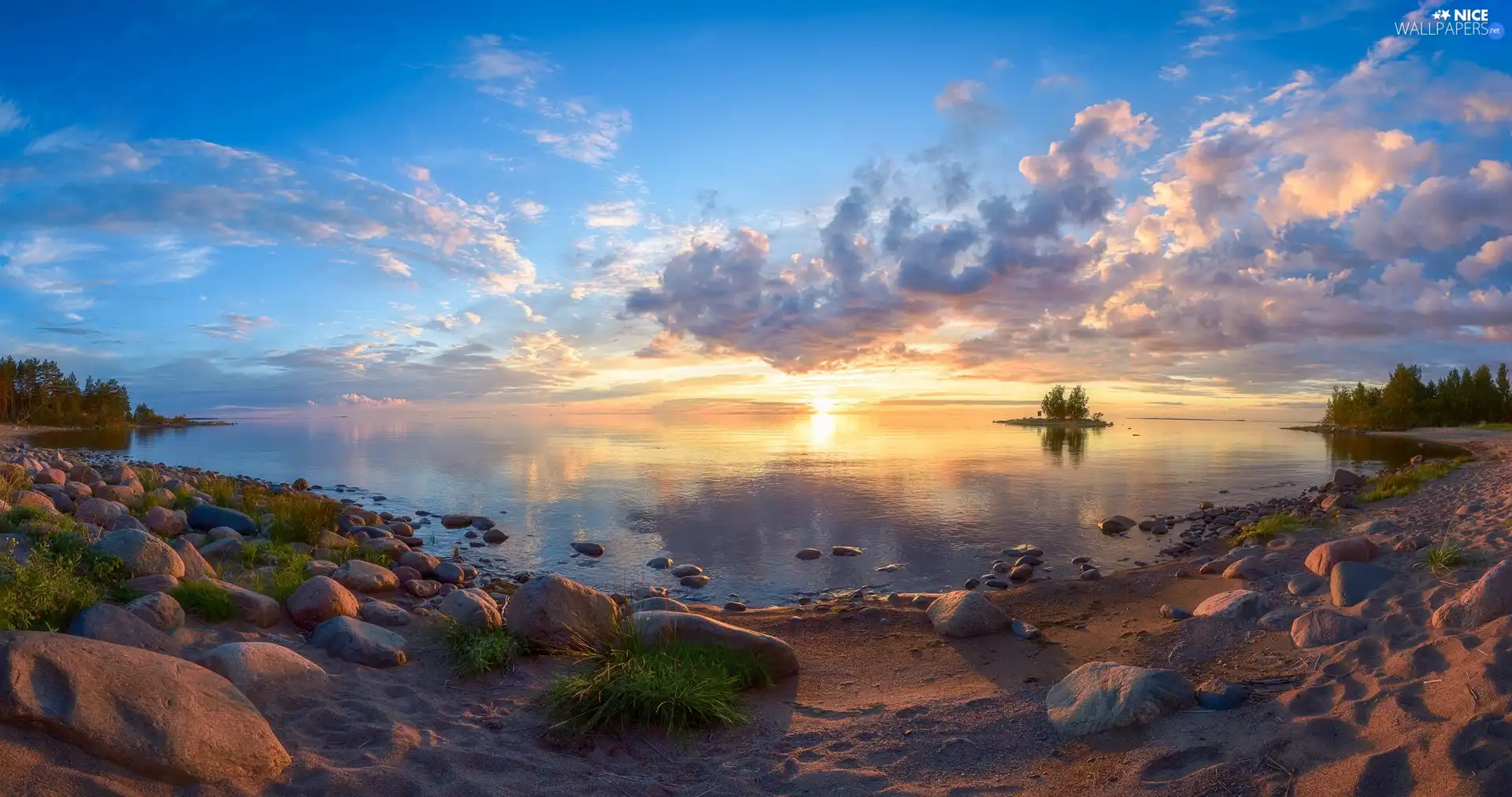 lake, Finland, Great Sunsets