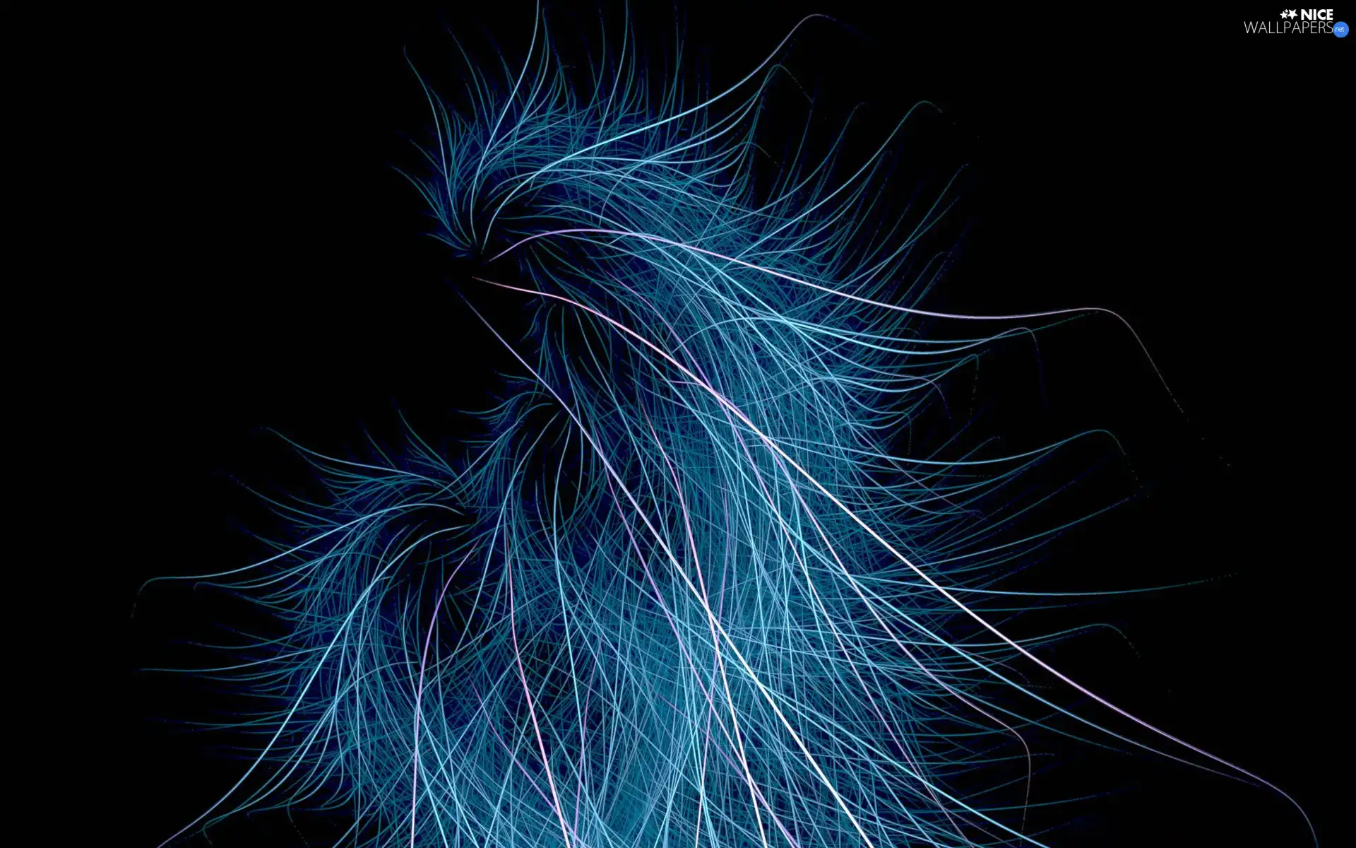 Hair, abstraction, Blue