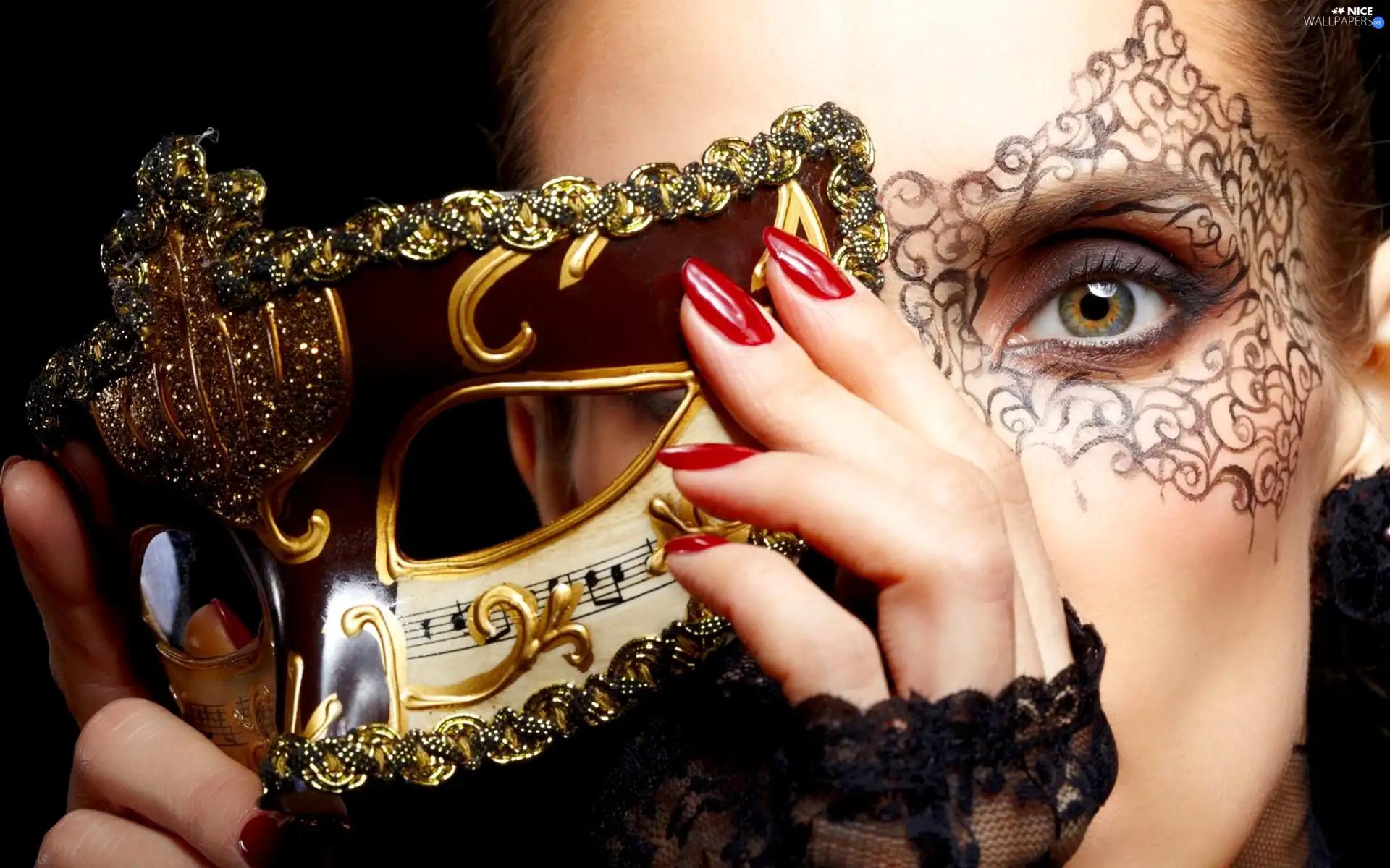 Mask, Women, make-up