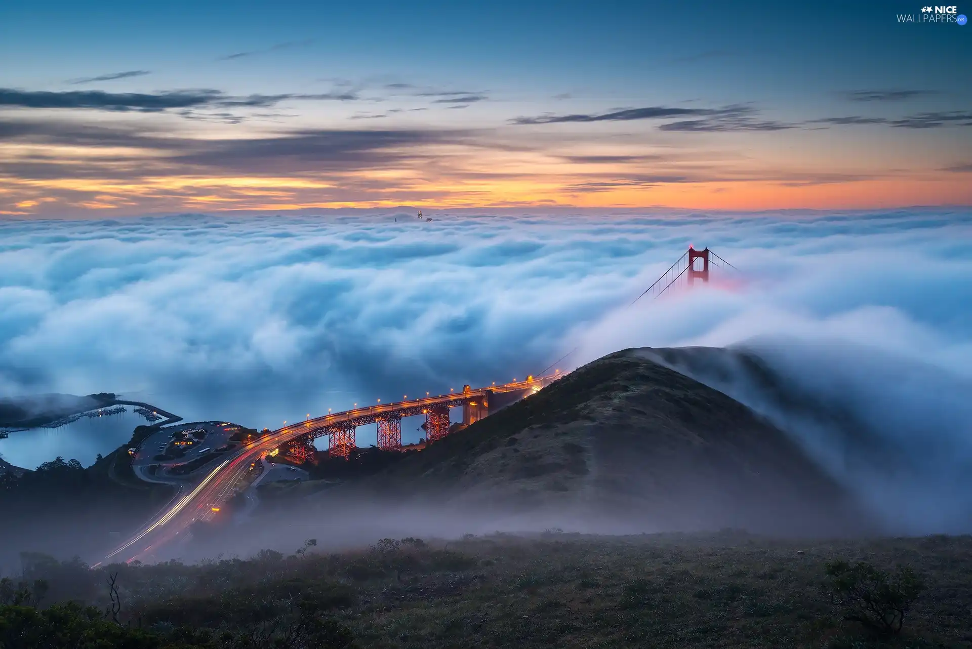 Most Golden Gate Bridge, The United States, Fog, California