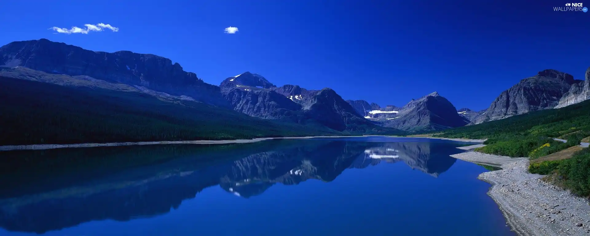 Mountains, blue, lake