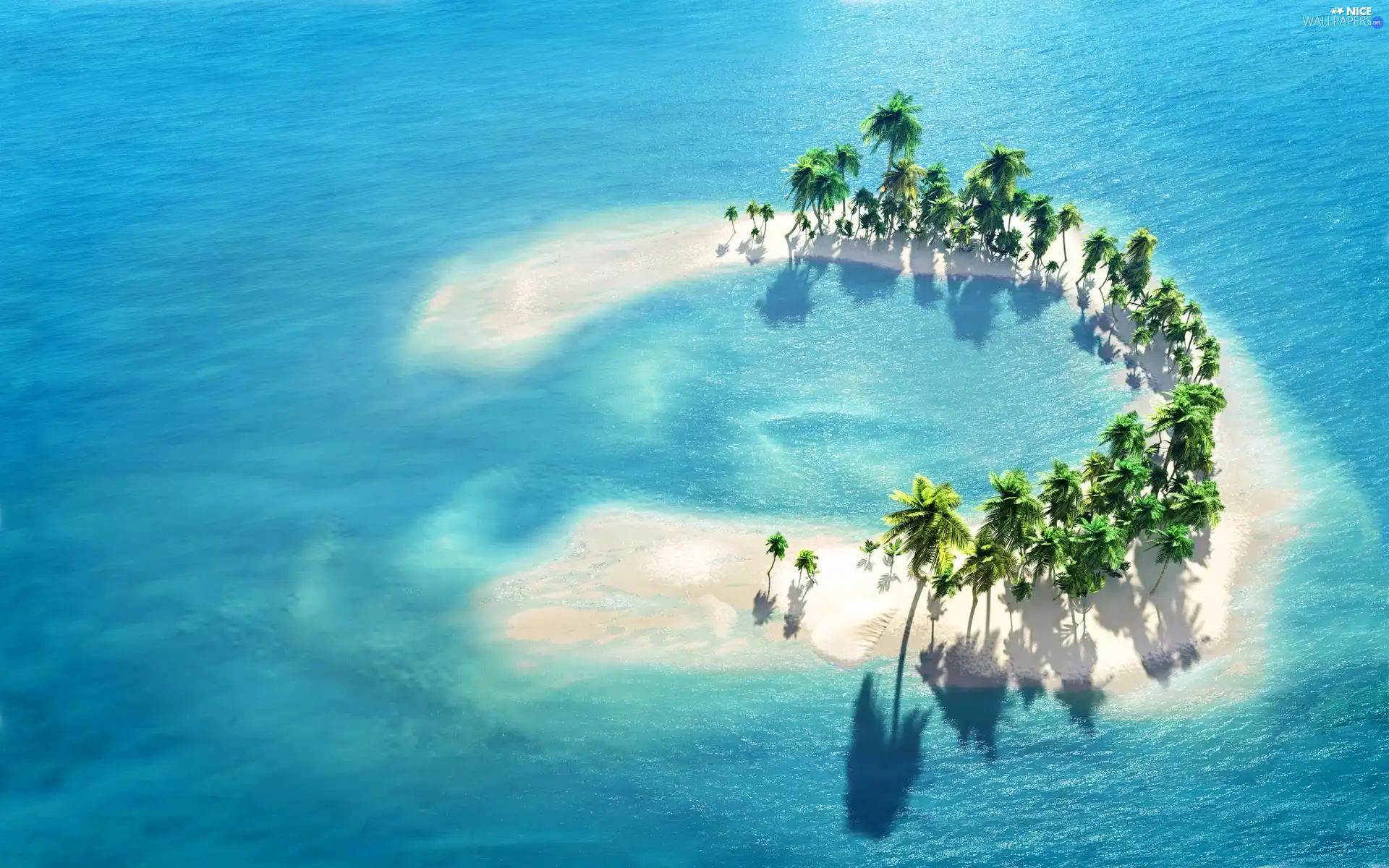 sea, Island, Palms, Desert