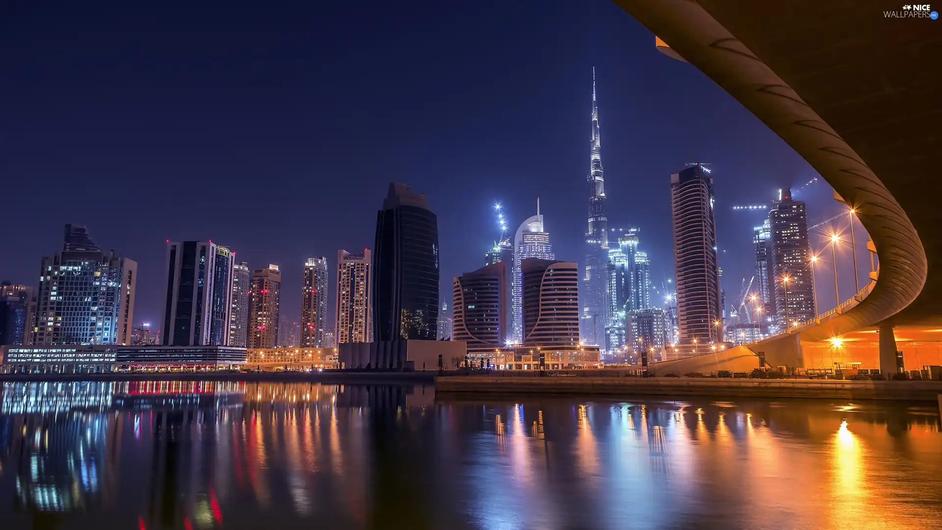 panorama, Dubaj, night