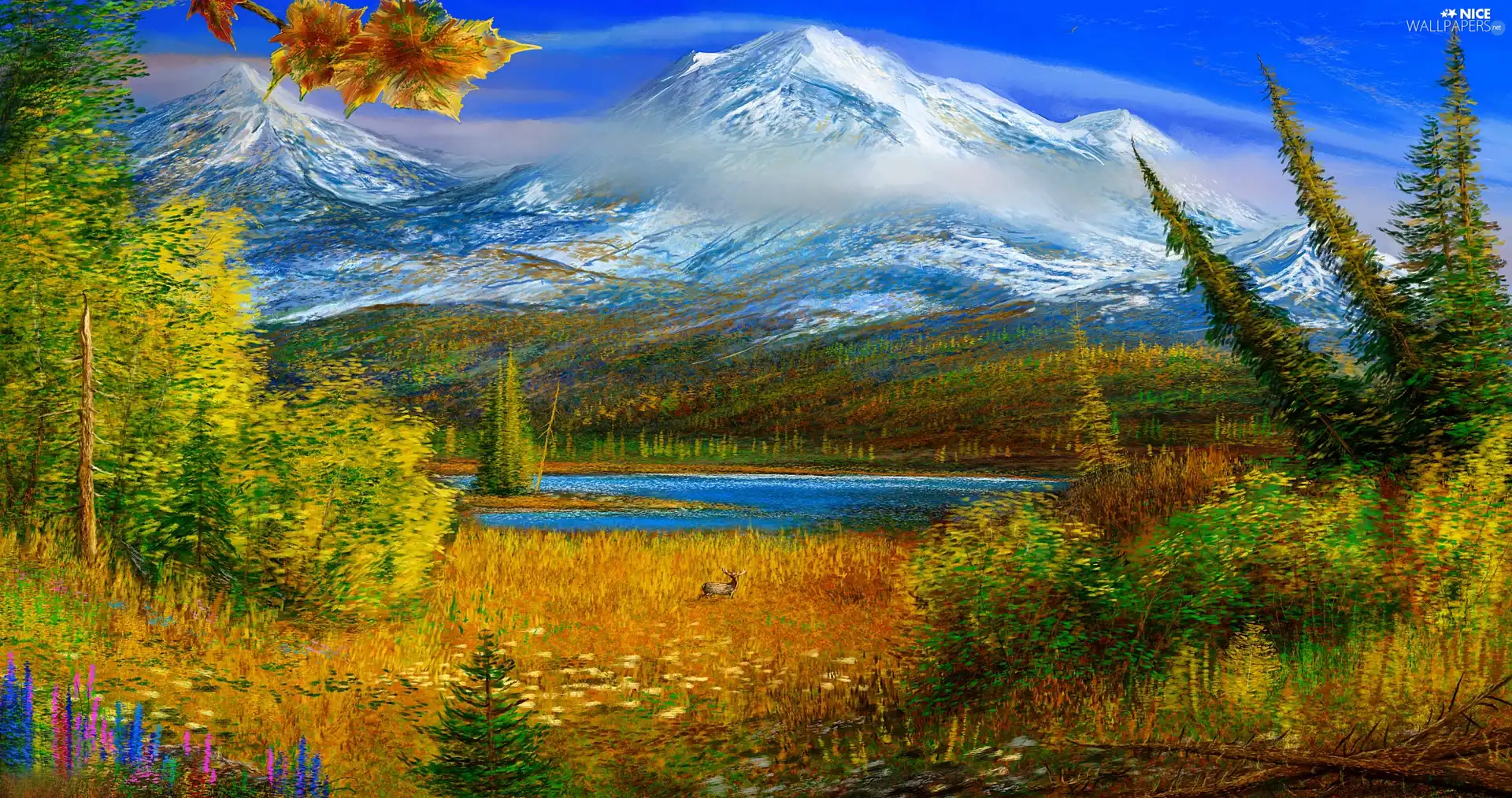 picture, Mountains, Autumn
