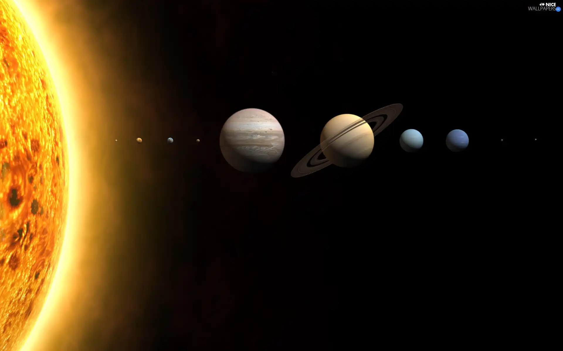 Planets, system, sunny