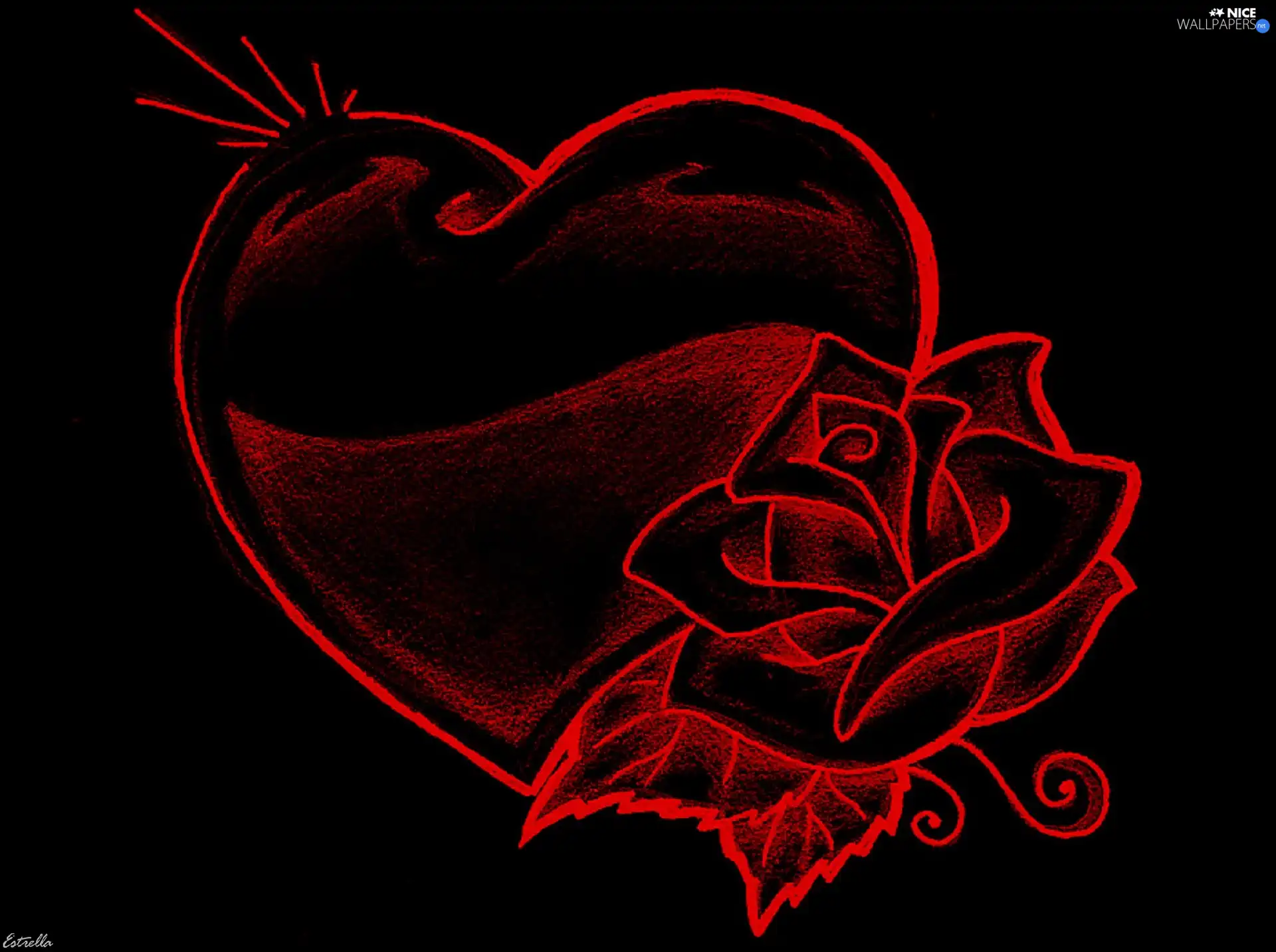 Heart, rose