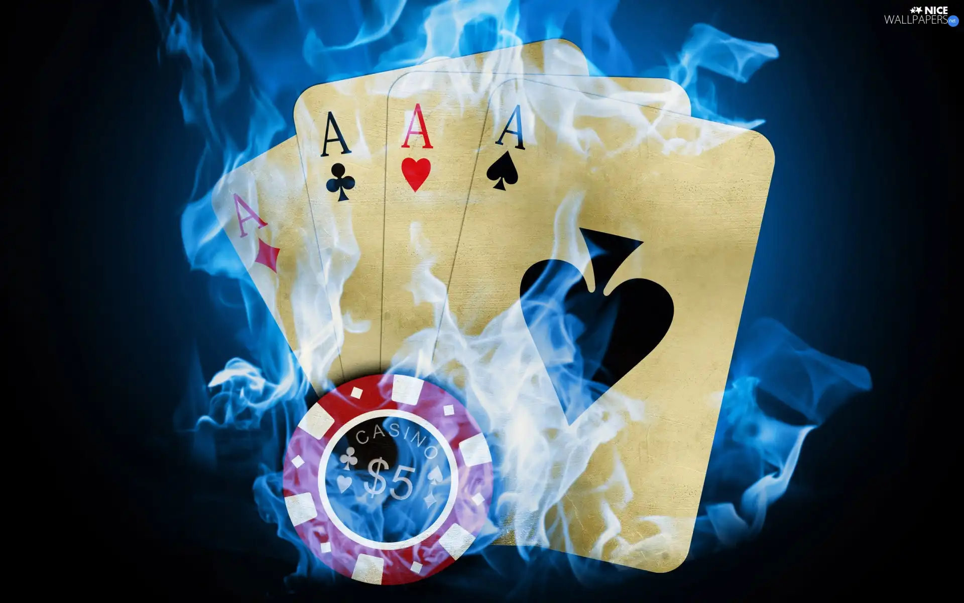 Cards, blue, smoke, token