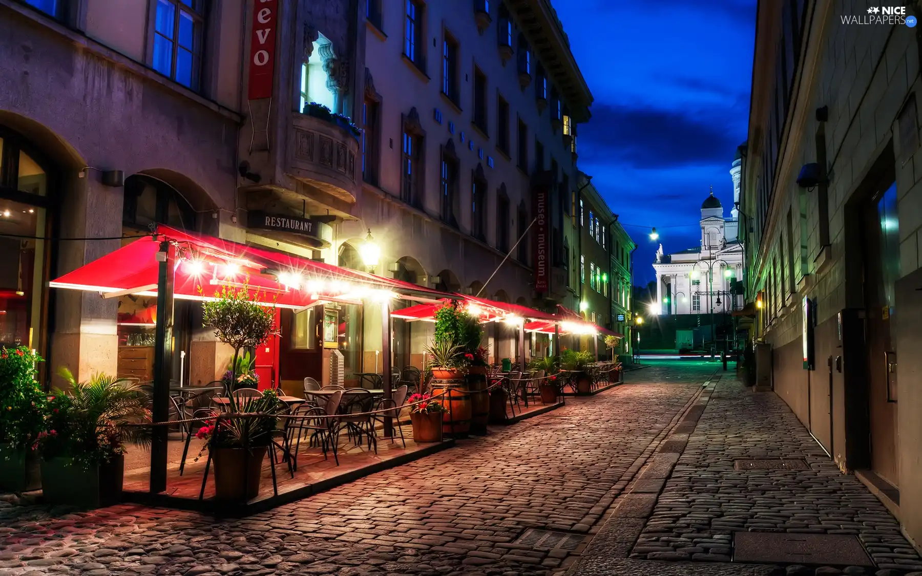 Helsinki, paved, Street, Restaurant