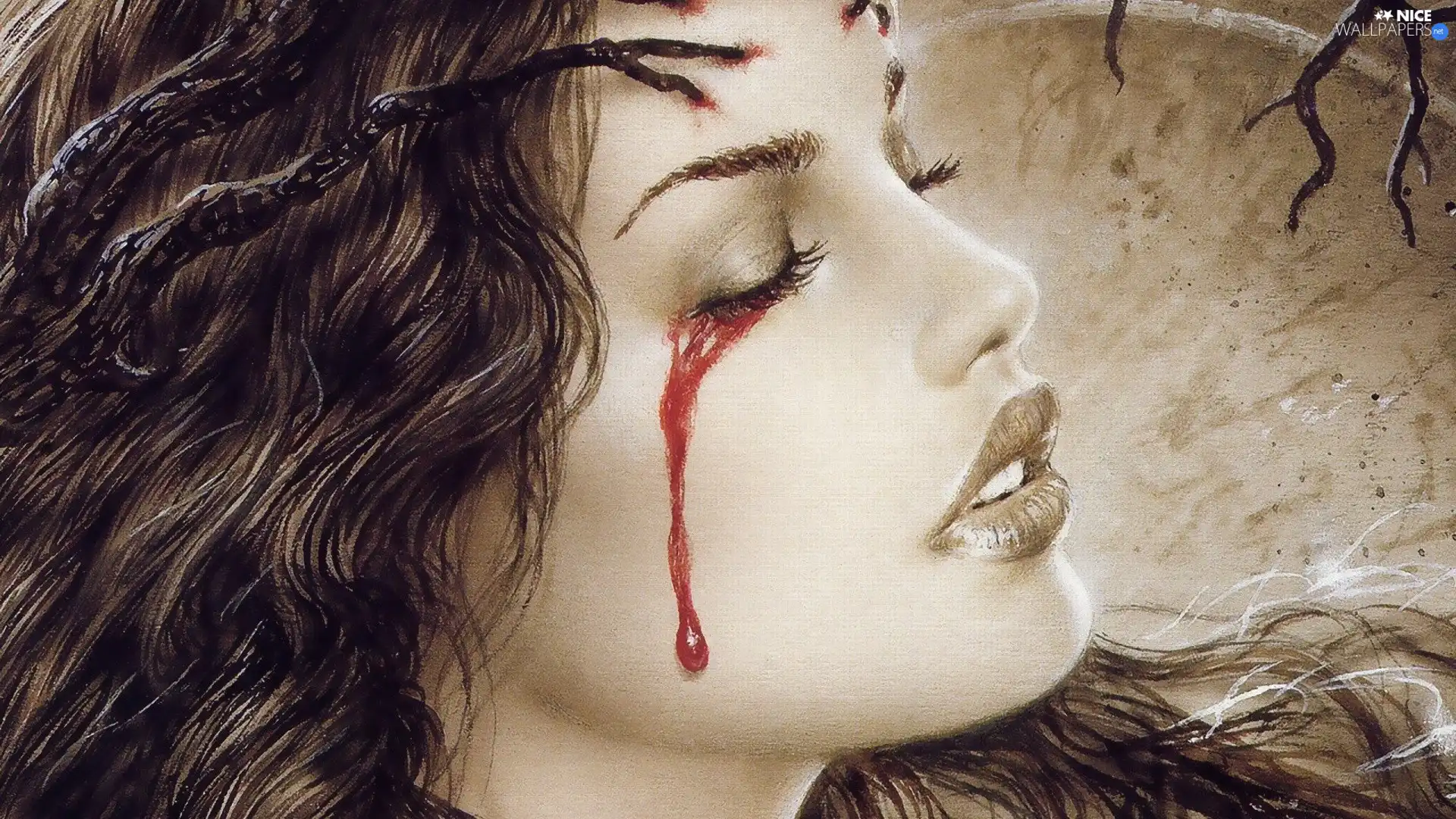 tear, girl, Blood