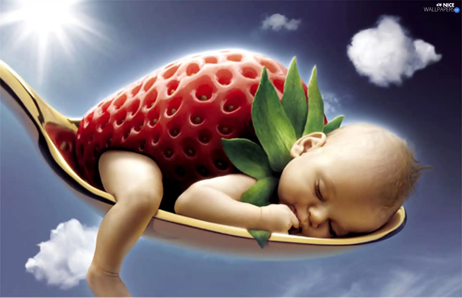 teaspoon, Kid, Strawberry