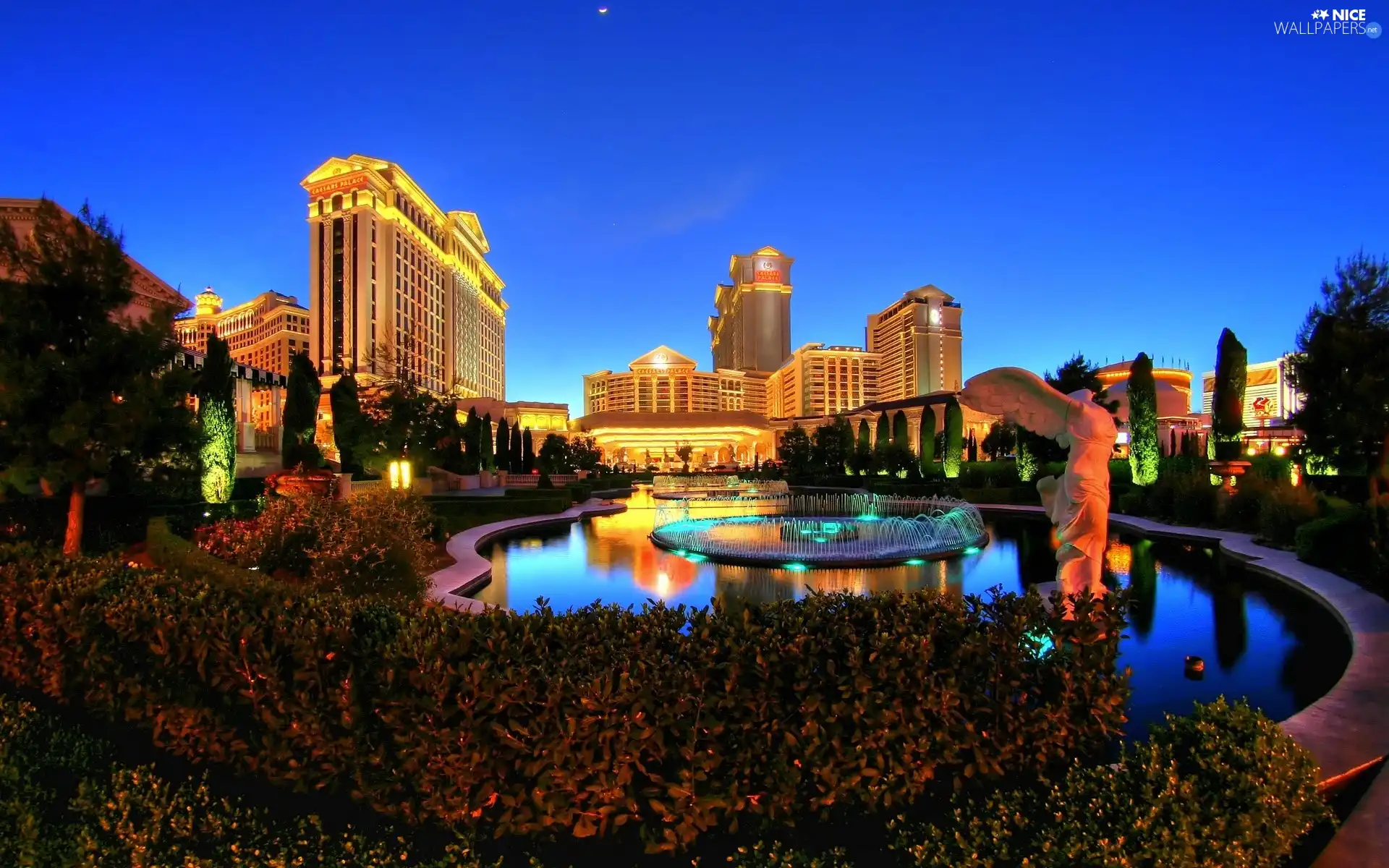 fountain, Las Vegas, Town, Bush