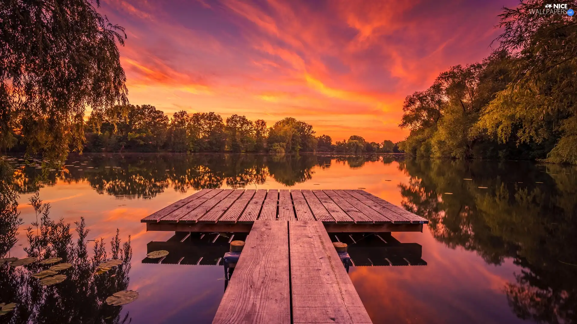 Platform, Great Sunsets, trees, viewes, lake