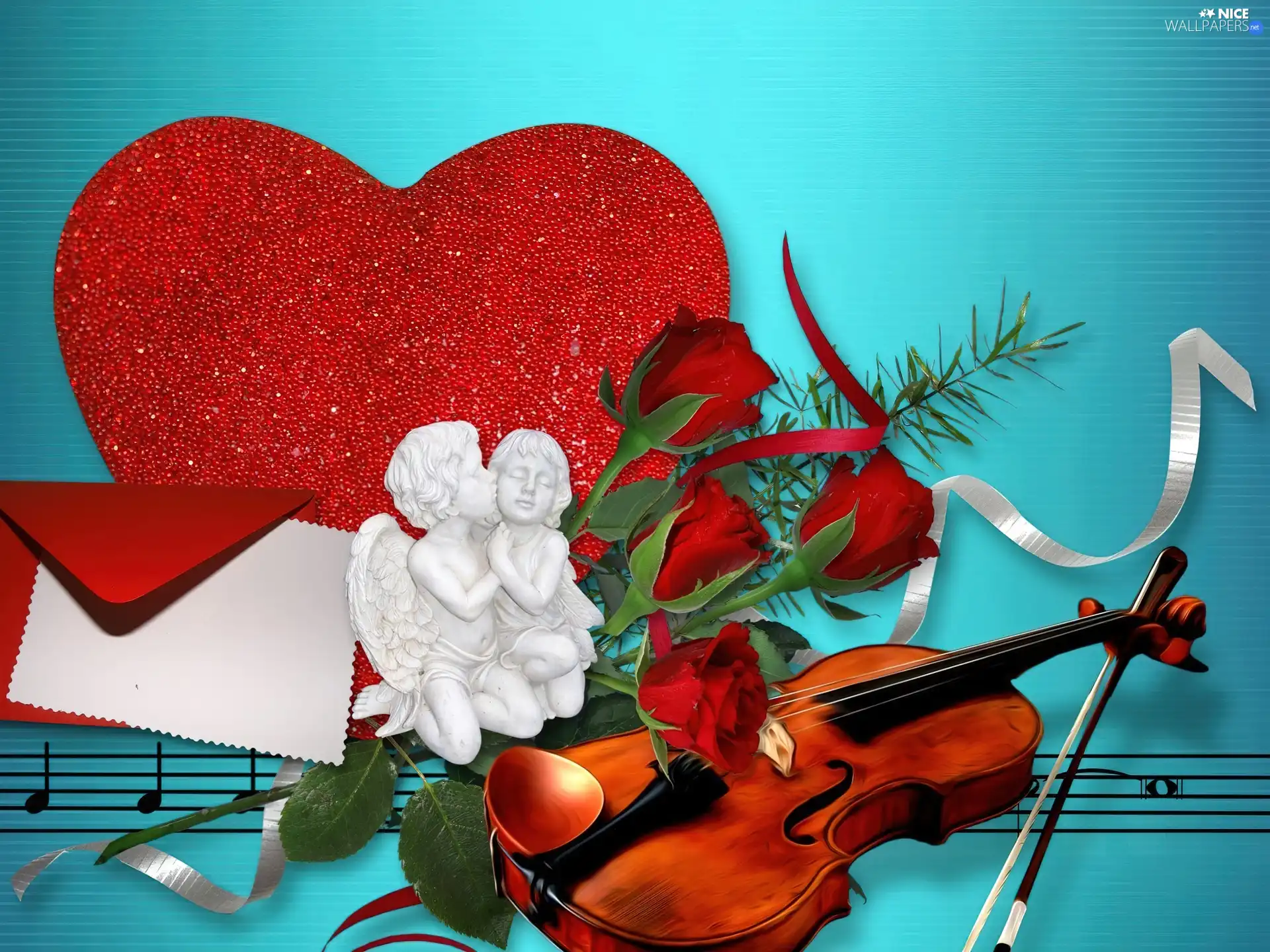figures, violin, Valentine