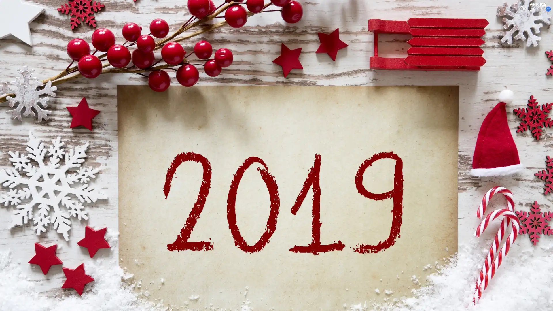 New Year, ornamentation, card, 2019