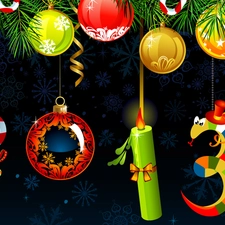 Christmas, ornamentation, Coloured, date, New Year