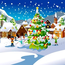 christmas tree, Christmas, graphics, Kids