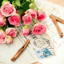 list, bouquet, roses