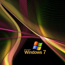logo, abstraction, operating, Windows 7, system