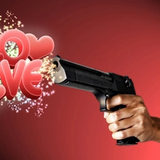 hand, Gun, LOVE, Weapons
