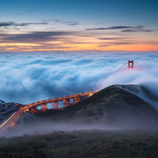 Most Golden Gate Bridge, The United States, Fog, California