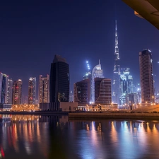 panorama, Dubaj, night