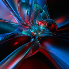 abstraction, blue, red hot