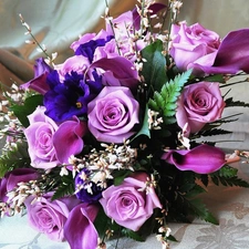 rouge, bouquet, violet