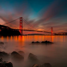 San Francisco, west, sun, bridge