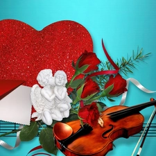 figures, violin, Valentine