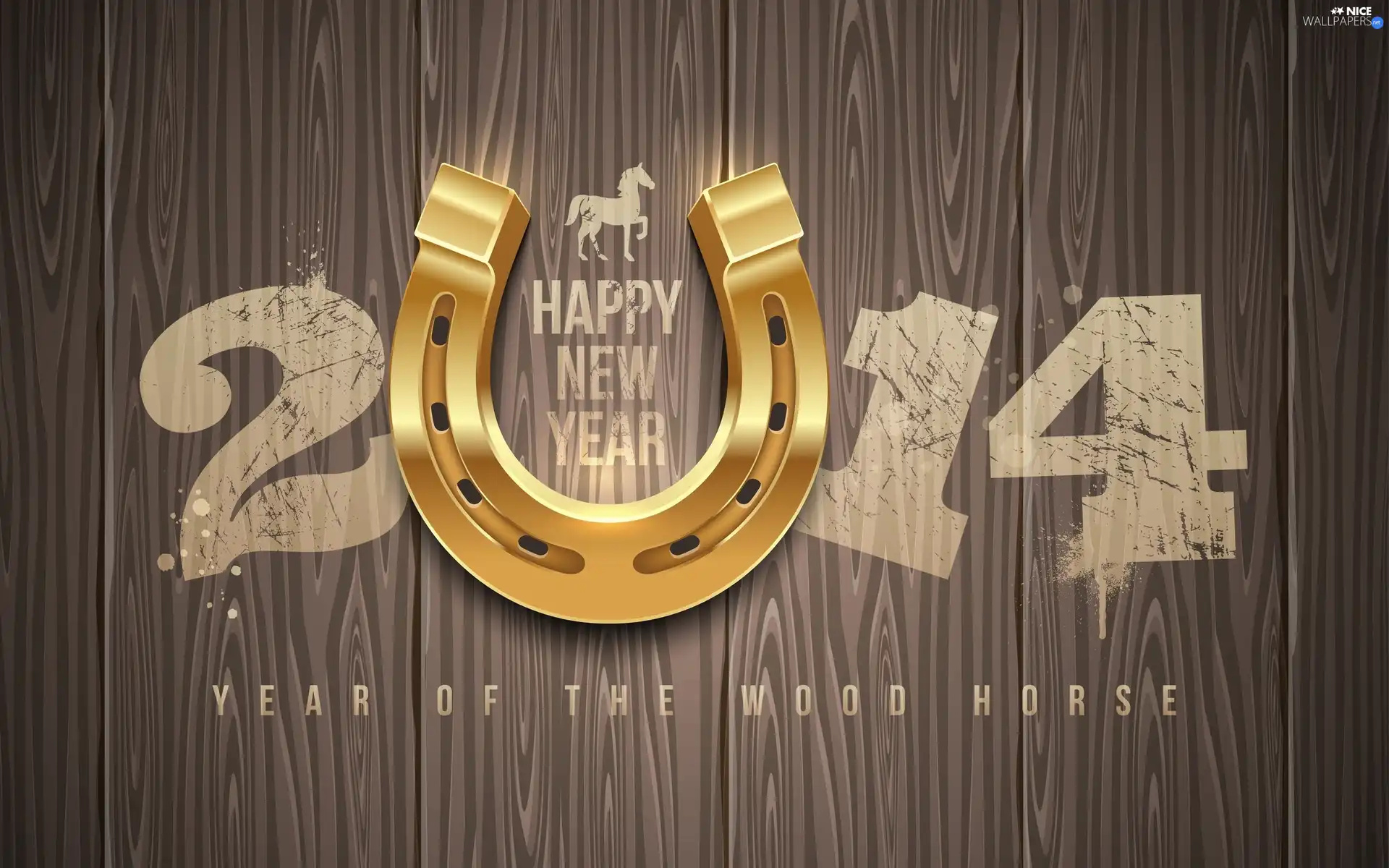 New, horseshoe, 2014, decoration, year, Happy