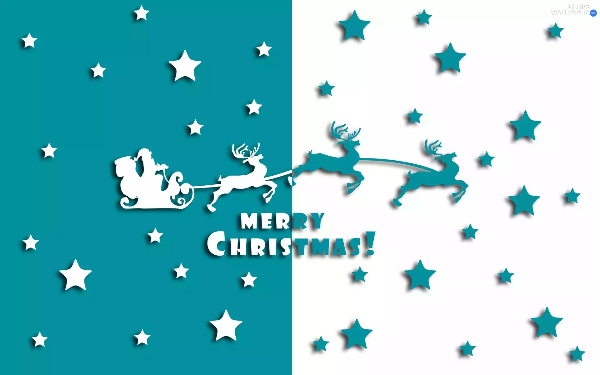 Stars, Santa, Christmas, 2D, Wishes, sleigh