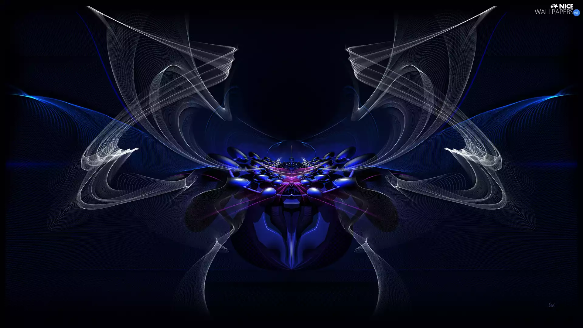 3D, Blue, abstraction