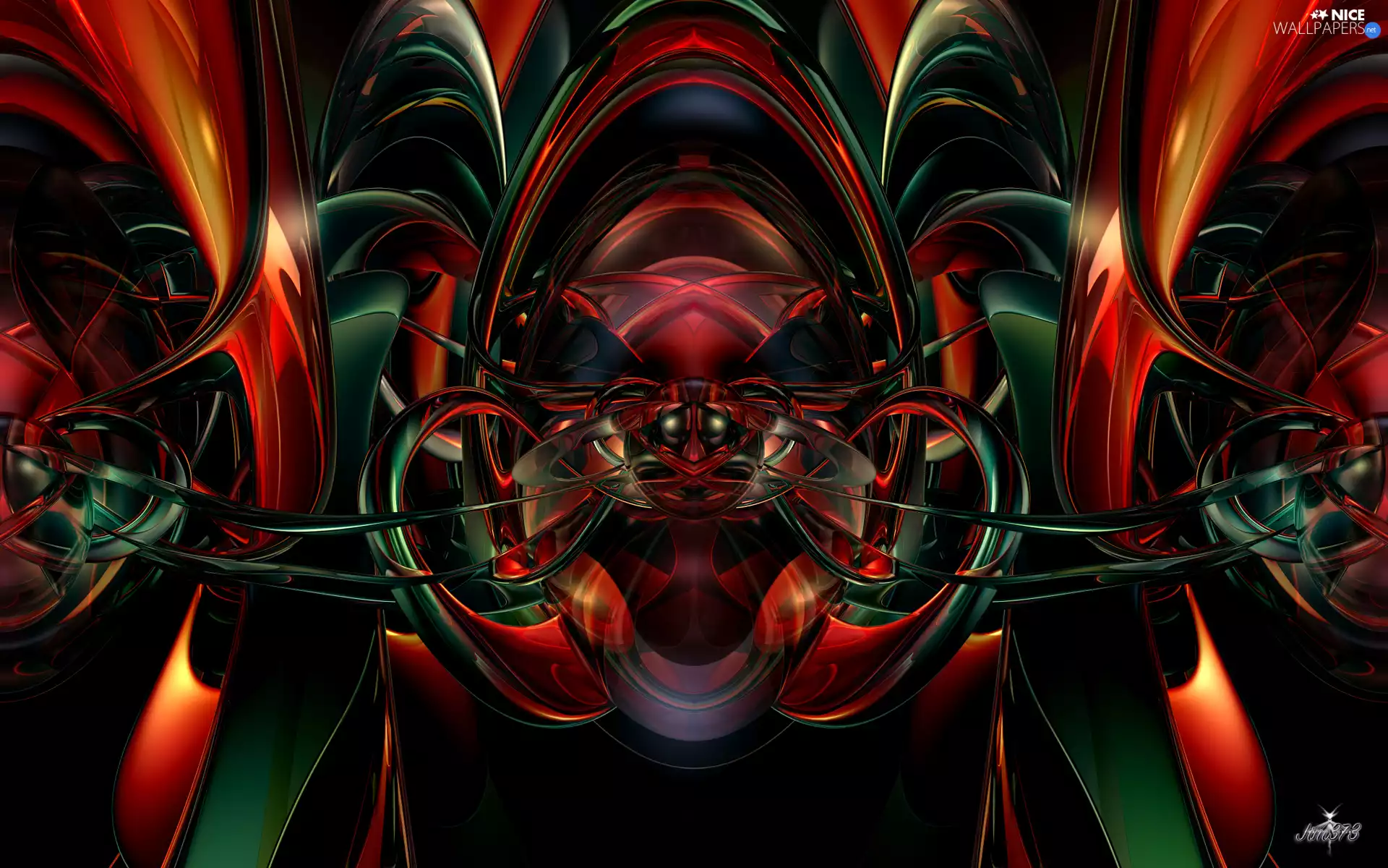 abstraction, 3D Graphics, Red-green