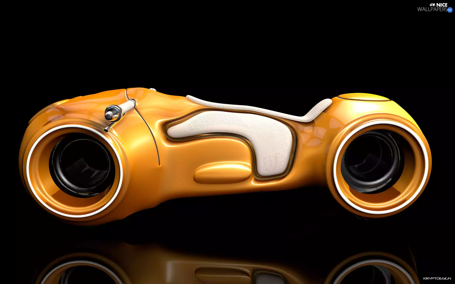 binoculars, 3D Graphics, Yellow Honda
