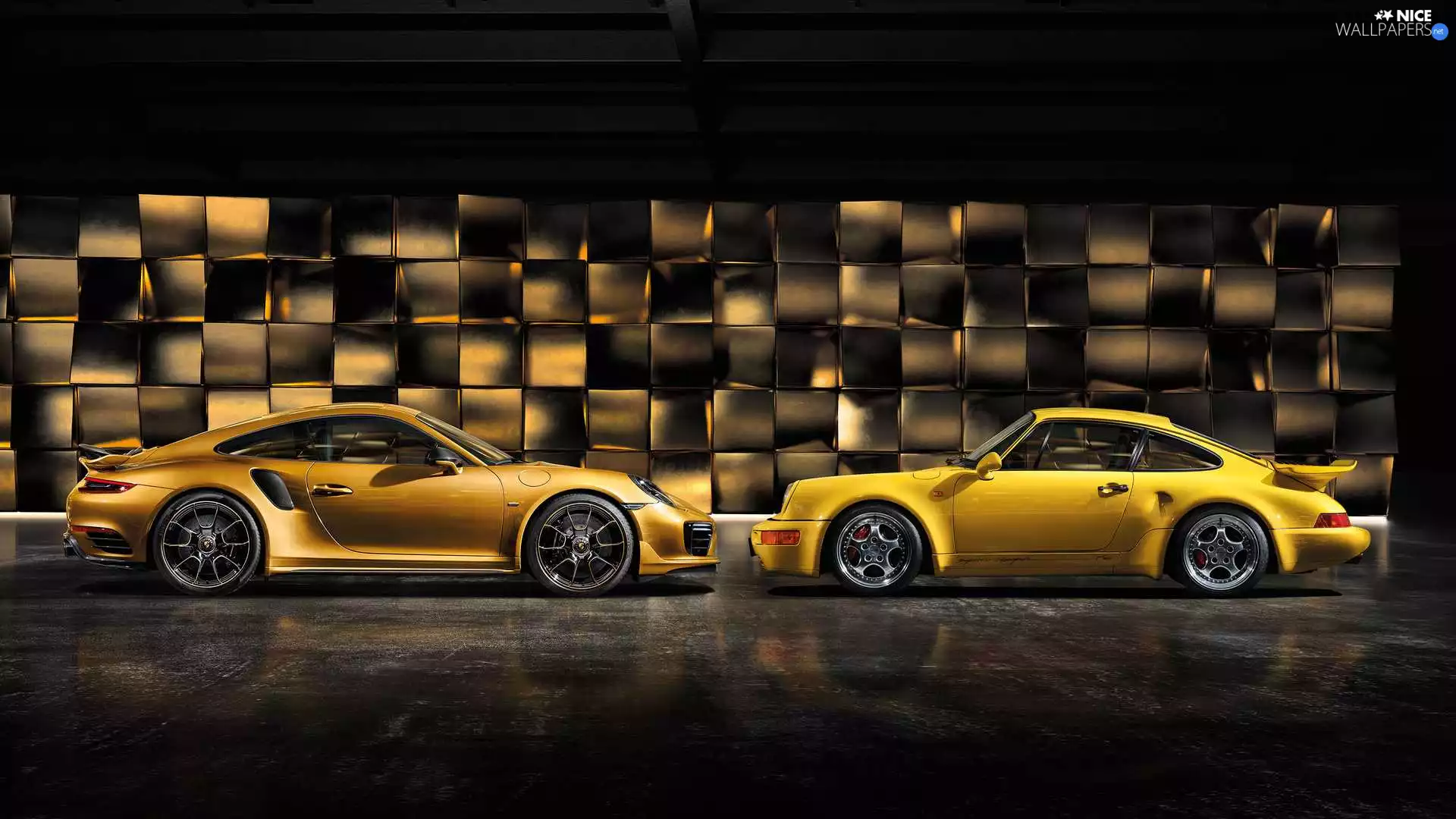 Two cars, Porsche 911 Turbo S Exclusive Series, Porsche 911 Carrera RS, cars