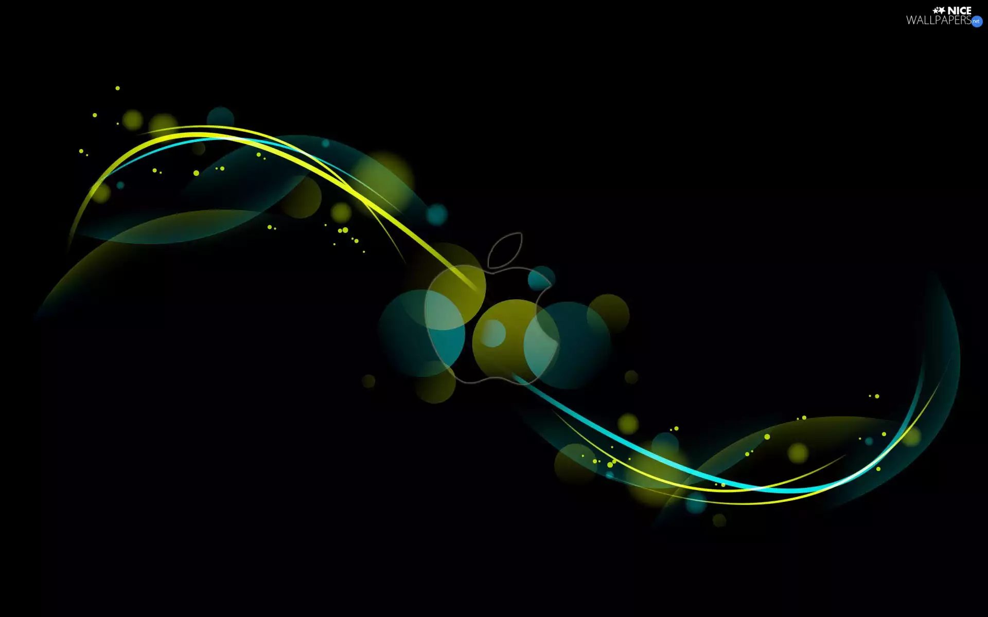 Apple, Black, background, Abstract