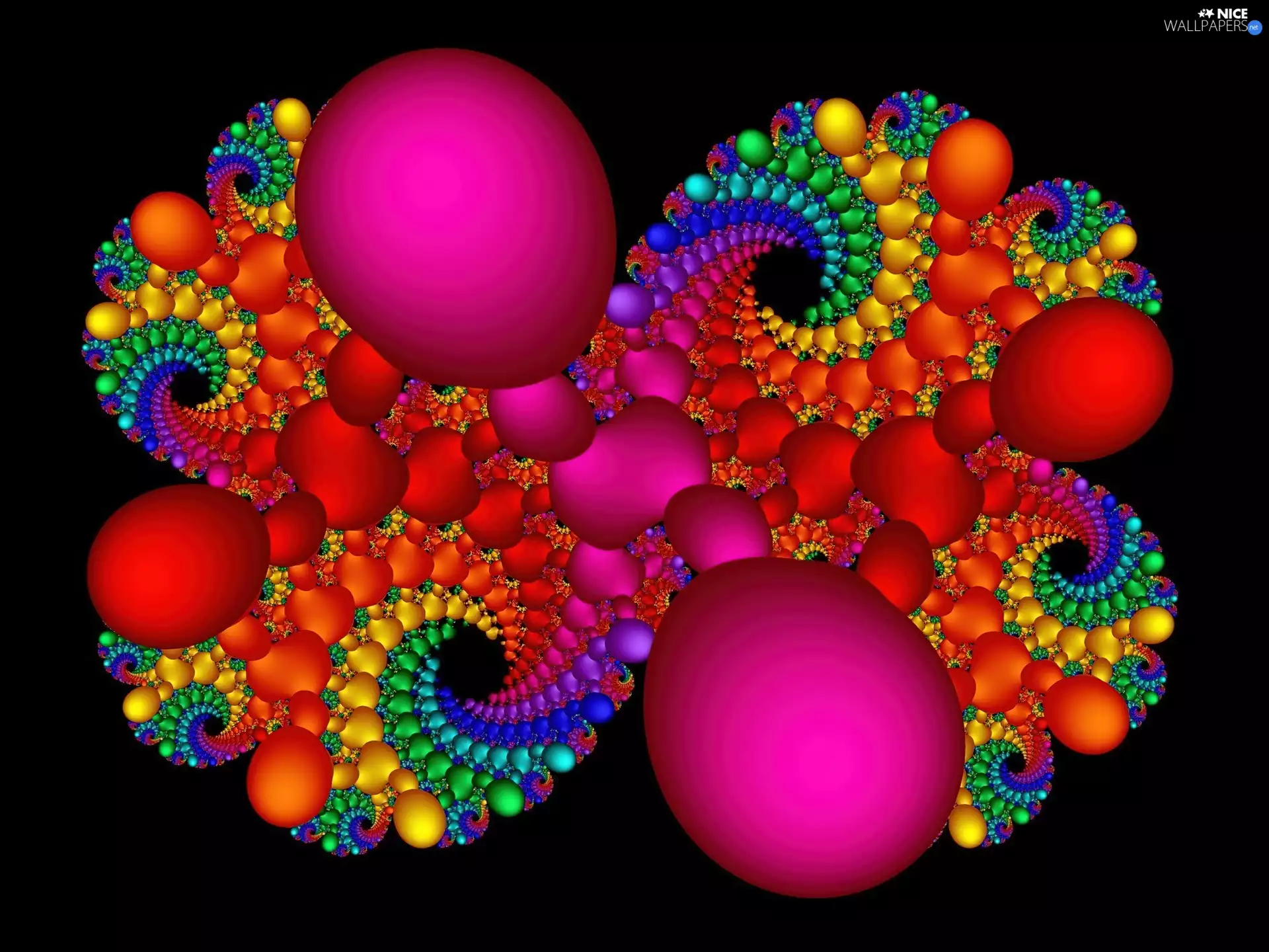 abstraction, rainbow, spirals