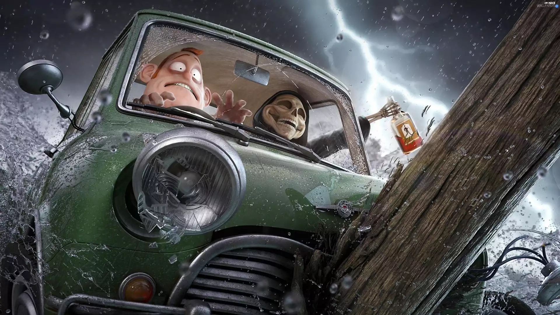 Automobile, Bottle, death, accident