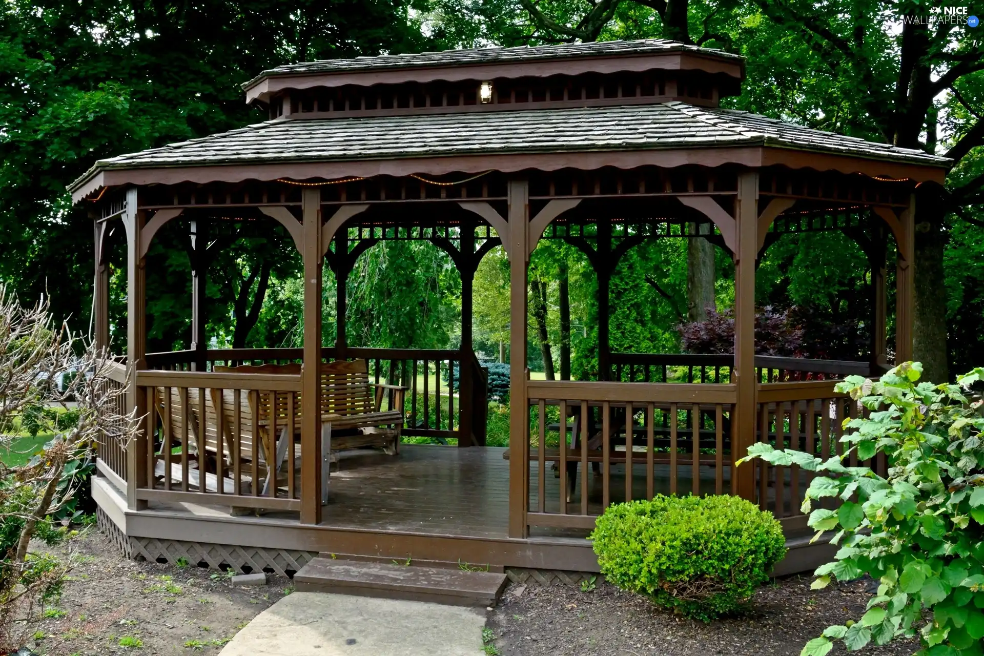 alcove, Garden, Plants